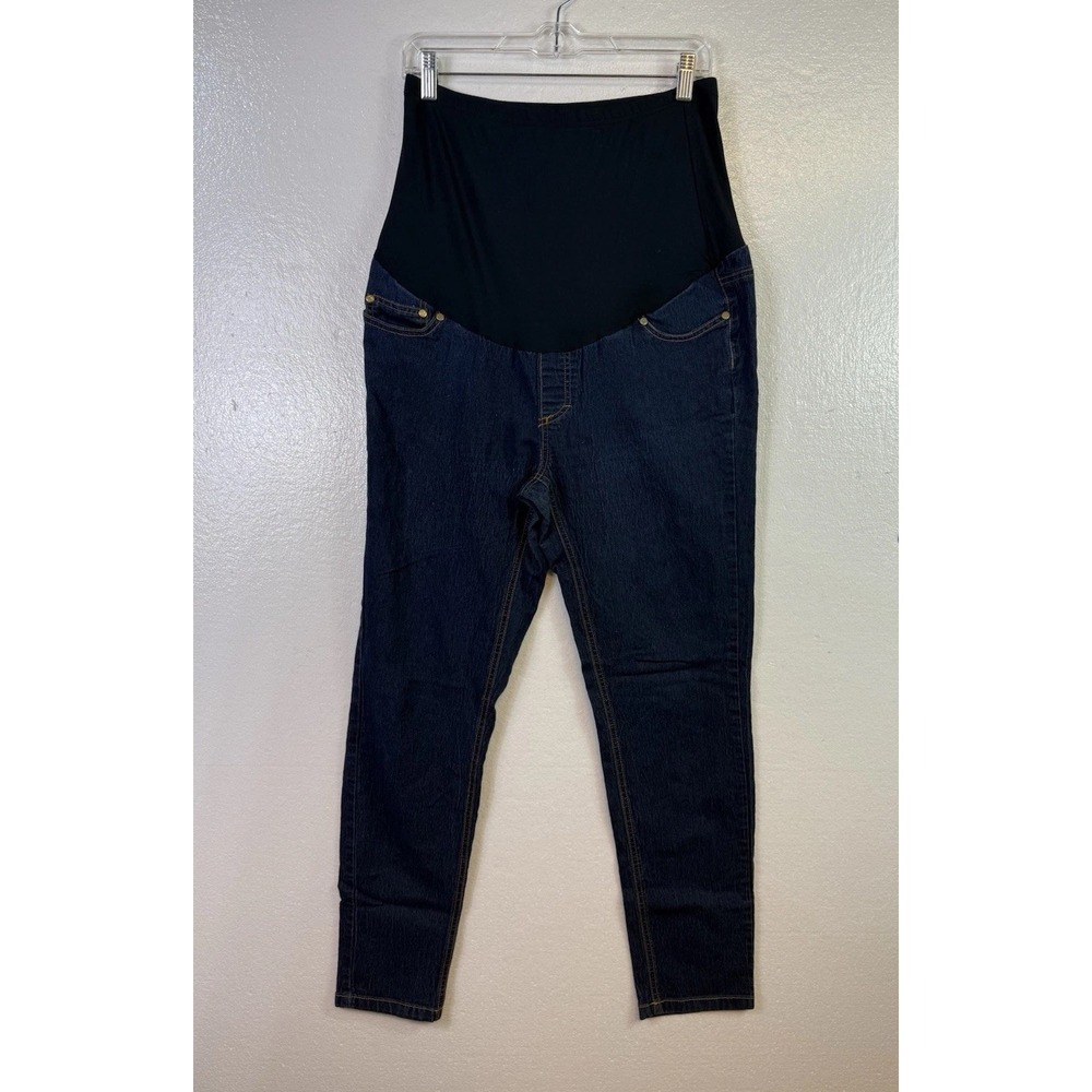Oh! Mamma Jeans Adult Large Maternity Blue‎ Stretch Denim Womens Tapered Ankle
